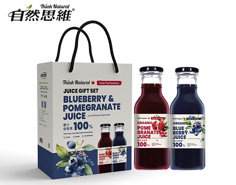 自然思維-加拿大果汁樂活2入禮盒 (藍莓、石榴)